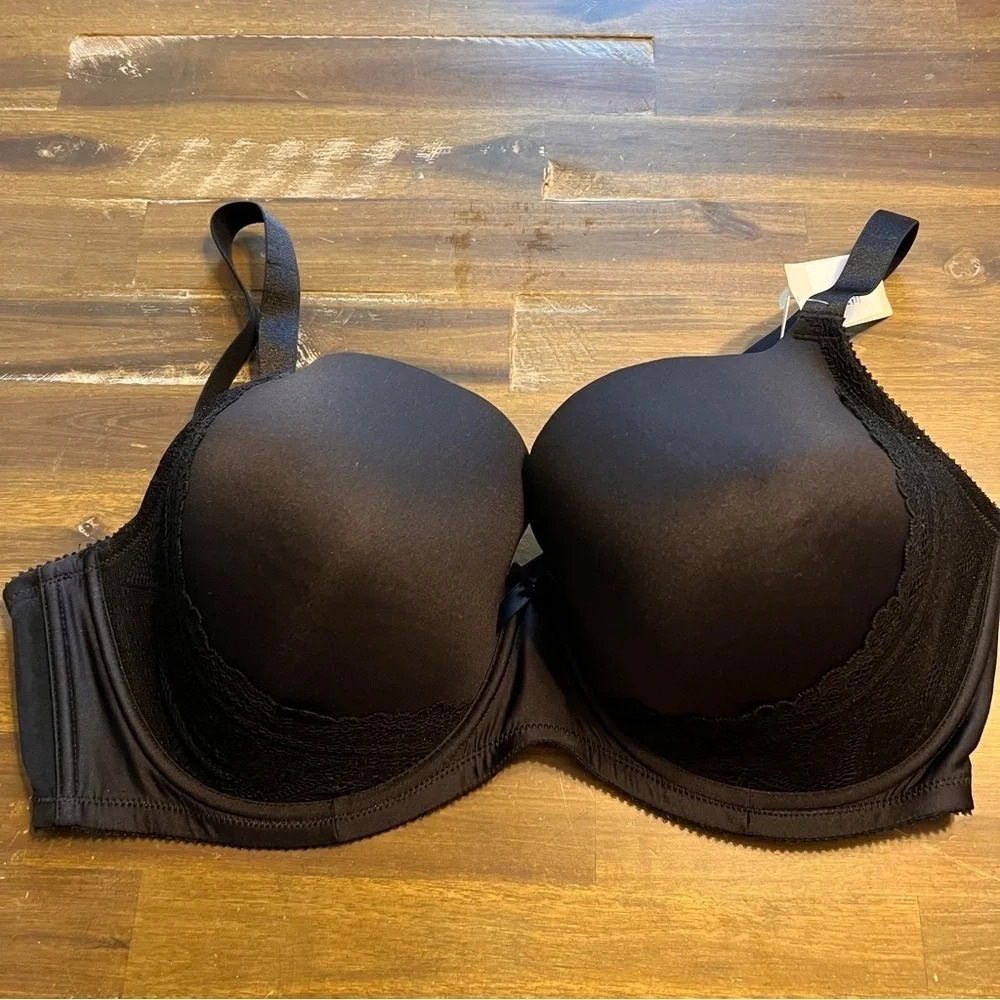 PARFAIT Lingerie Black Casey Plunge Molded T-Shirt Bra 44F